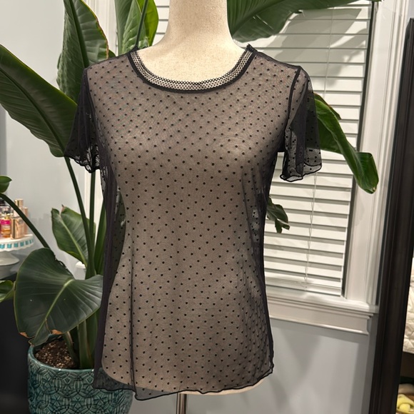 Victoria's Secret Tops - Sheer polka dot T-shirt